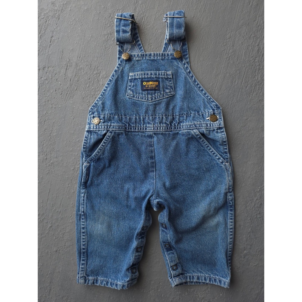 Vintage 90s OshKosh B'gosh Blue Denim Overalls 12M Vestbak
